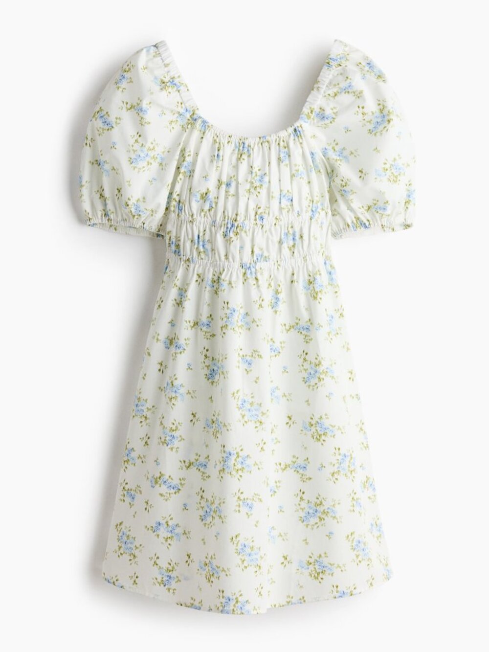 H&M Puff Sleeved Poplin Dress